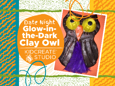 Kidcreate Studio - Woodbury. Date Night - Glow-in-the-Dark Clay Owl (3-9 Years)